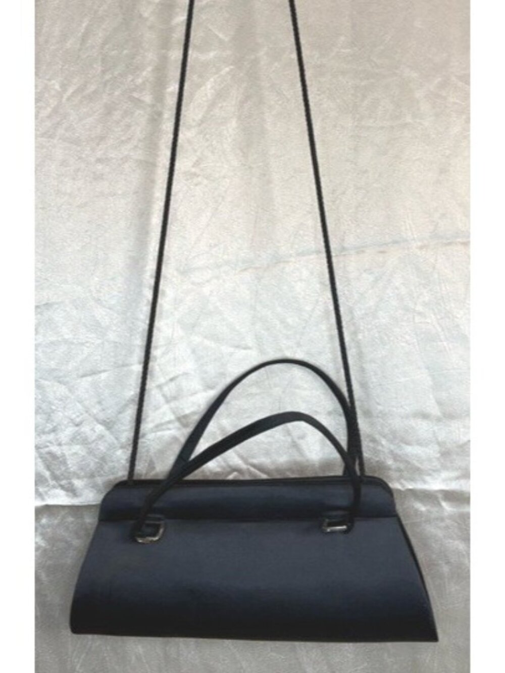 La Regale Black Formal Evening Vintage Clutch Crossbody Shoulder Strap Purse - Picture 2 of 13